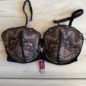 Adore Me Kimmy Push Up Bra Black 36DD NWT